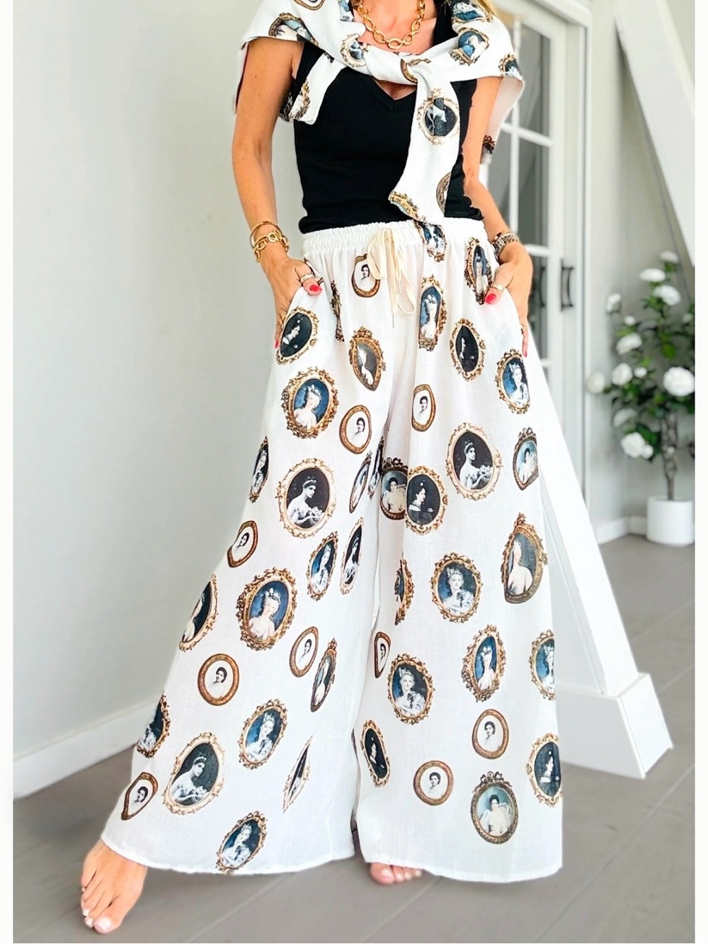 Chasing Bandits Made in Italy Wide-Leg Palazzo Pants